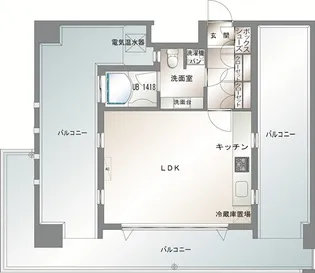 エンクレストベイ天神東【10階】の間取り