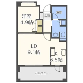 リアンシエルブルー東比恵【6階】の間取り