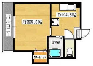 スリム箱崎【5階】の間取り