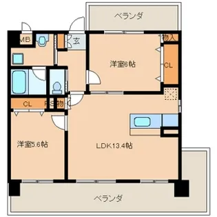 クリムゾン博多Ⅱ【2階】の間取り
