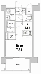 エンクレストベイ天神EAST(イースト)【6階】の間取り