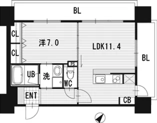 ビエラコート博多駅前【11階】の間取り
