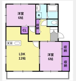 ディアス山川 A棟【2階】の間取り