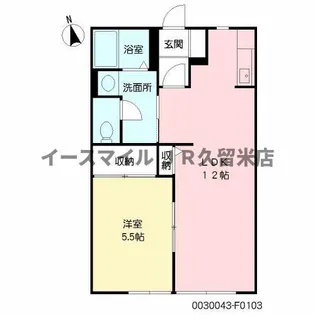 サンクチュアリー久留米Ⅵ 【1階】の間取り