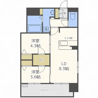 ラクラス呉服町【7階】の間取り