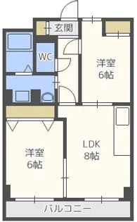 ディアコート美野島【5階】の間取り