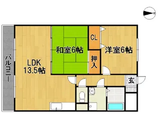 グリーンビル旗崎【503号室】の間取り