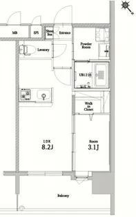 エンクレストベイ天神東Ⅱ【8階】の間取り