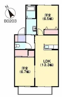 メジンK B棟【2階】の間取り