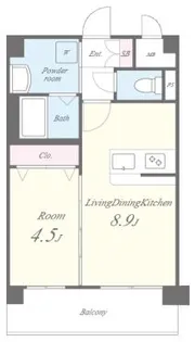 レトワール小笹【8階】の間取り