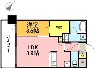 エンクレスト博多PREMIER(プレミア)【8階】の間取り