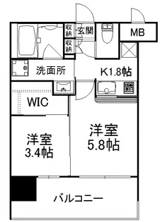 エンクレスト薬院NOBLE【4階】の間取り