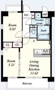 レフィナード博多【2階】の間取り