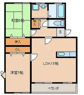 和楽園ハイツ壱番館【2階】の間取り