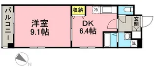 ビュー博多【9階】の間取り