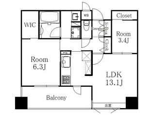 エンクレスト博多PREMIER(プレミア)【11階】の間取り