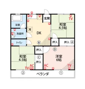 ハイツ平川【208号室】の間取り