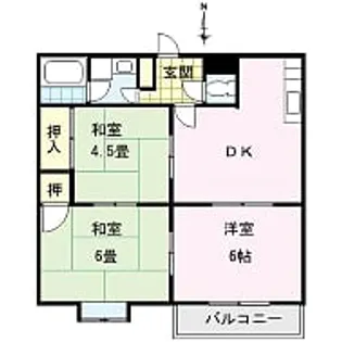 サンビレッジ津福【106号室】の間取り