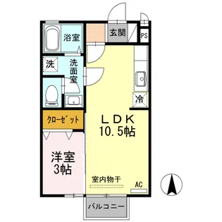 セジュールモナリエ【102号室】の間取り