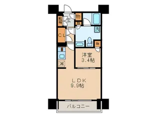 パークレジデンシャル博多【3階】の間取り