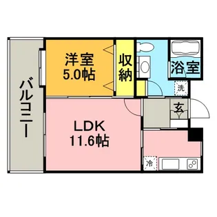 リアンシエルブルー東比恵【11階】の間取り