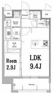 エンクレスト天神LARK【8階】の間取り