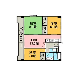 サクセス諸岡【3階】の間取り