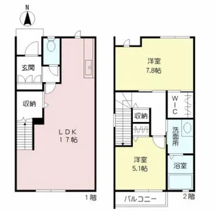 ヴィルヌーブ諏訪野 K棟の間取り