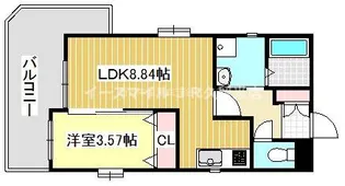 クオリアけやき通り【9階】の間取り