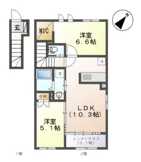 ソレイユ【2階】の間取り