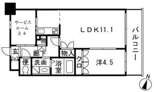 エスティメゾン博多東【2階】の間取り