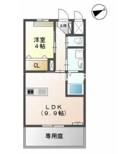 カーサブリランテ櫛原【1階】の間取り