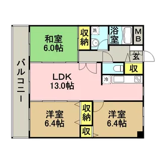 マンハイム板付【6階】の間取り