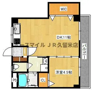 岡ビル【302号室】の間取り