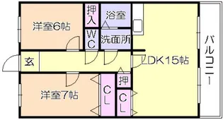 サンフラワー津福【405号室】の間取り