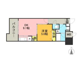 キルンズ博多駅南【13階】の間取り