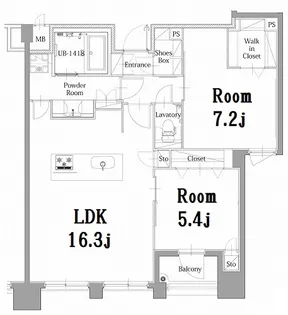 エンクレスト呉服町【13階】の間取り