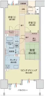 ライオンズ六ツ門サンリヤンタワー【4階】の間取り