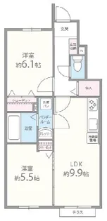 エフ筥松【1階】の間取り
