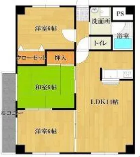 ペルソナ西町【6階】の間取り