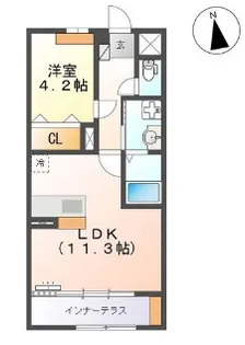 ソラーレ鳥栖【105号室号室】の間取り