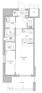 ネストピア県庁口駅前【3階】の間取り