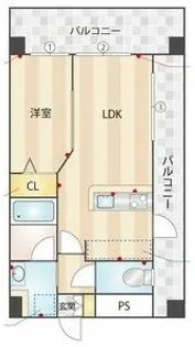 エムティースクエア吉塚駅前 【8階】の間取り
