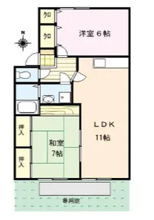 クレール津福Ⅰ【1階】の間取り