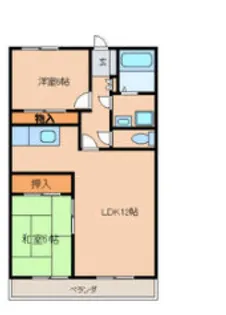 本多ハイツ長門石【5階】の間取り