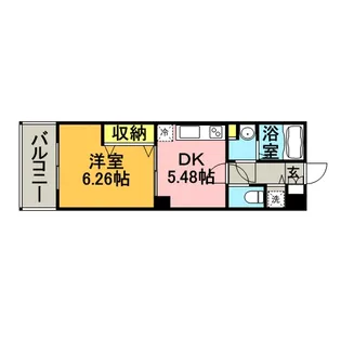 フローレス東比恵【6階】の間取り