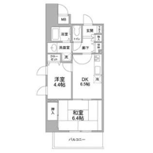 パロス美野島【3階】の間取り