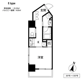THE天神シティ【4階】の間取り