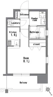 エンクレスト祇園Ⅱ【5階】の間取り