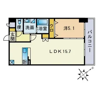 ロータス博多【8階】の間取り